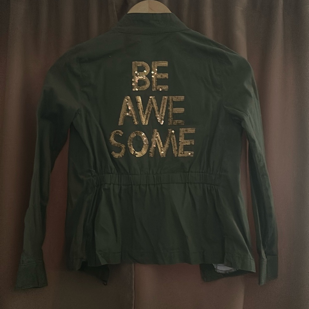 Girls army green Jacket M